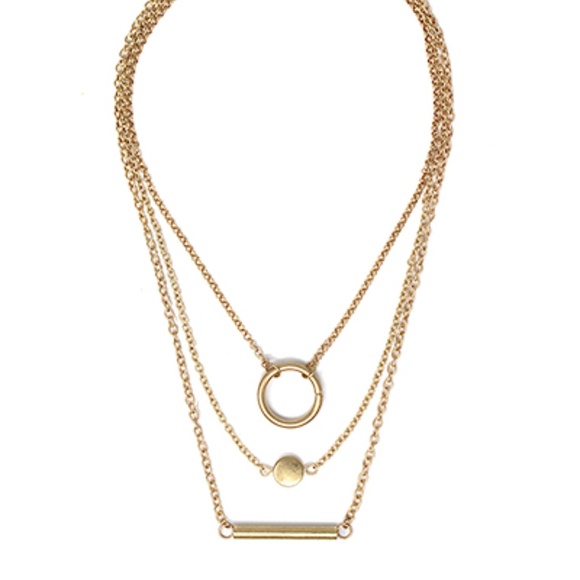 Bar & Multi Pendant 3 Set Necklace